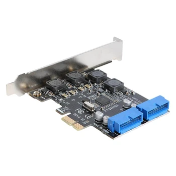 Предни PCI-E на 19/20-пинов адаптер за Настолен USB 3.0 PCI Express Карти за разширяване на