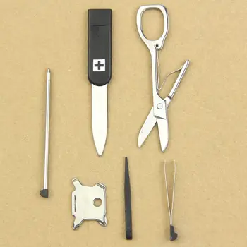 Удобен Мултифункционален Инструмент За Оцеляване В Къмпинг Card Нож С Led Подсветка Лупа Нова